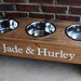 Personalized Raised Dog  Stand Multi-  13 Tall - 3 Two Quart Bowl