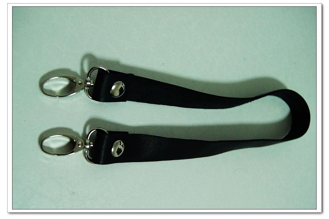 2pcs of 22 inch black high quality cow leather purse handles purse straps silver lobster