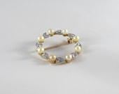 Edwardian Diamond and Pearl Brooch in Gold and Platinum.