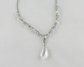 Art Deco Crystal Necklace. Open Backed Crystal Necklace in Platinin, Circa 1920s.