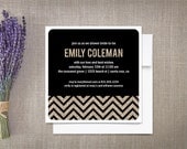 Chevron Glitter Bridal Shower Invitations