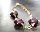 Jewelry, Ruby Star Bracelet, 14k Gold Chain and Clasp, Accessories