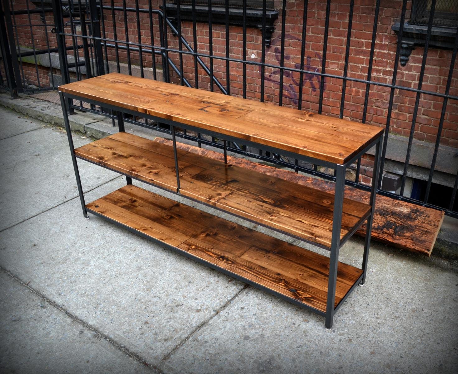 Salvaged Fir and Raw Iron Console