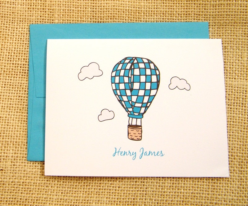 Baby Hot Air Balloon Personalized Stationery