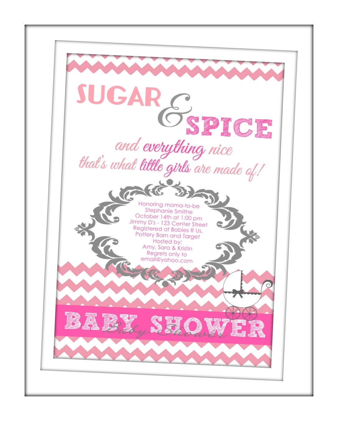 Pink Sugar & Spice Baby Shower Invitation - Digital File Il_570xn