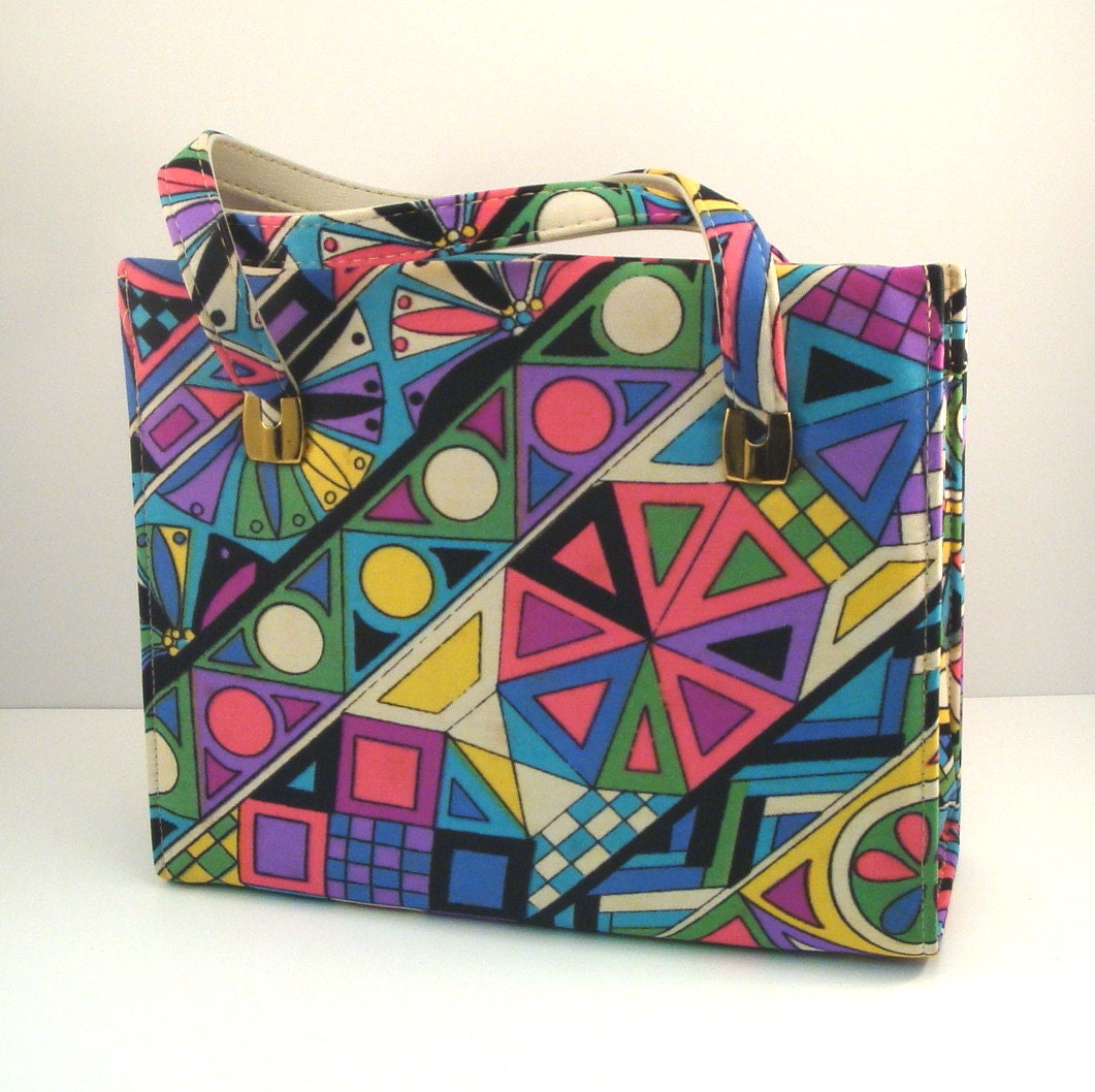 Vintage Funky 1960s Psychedelic Print Handbag