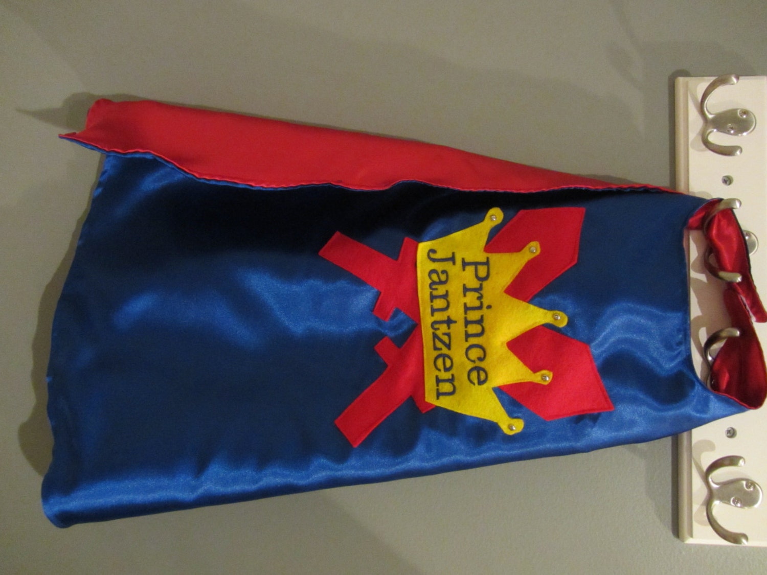 Custom Embroidered Prince Swords and Crown Cape