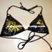 black Legend of Zelda triforce splatter swimsuit bikini TRIANGLE TOP