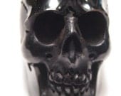 carved  Water Buffalo Horn Skull   bead  ... Fully Carved ..............   33 x 30 x 23  mm   ..............     a632