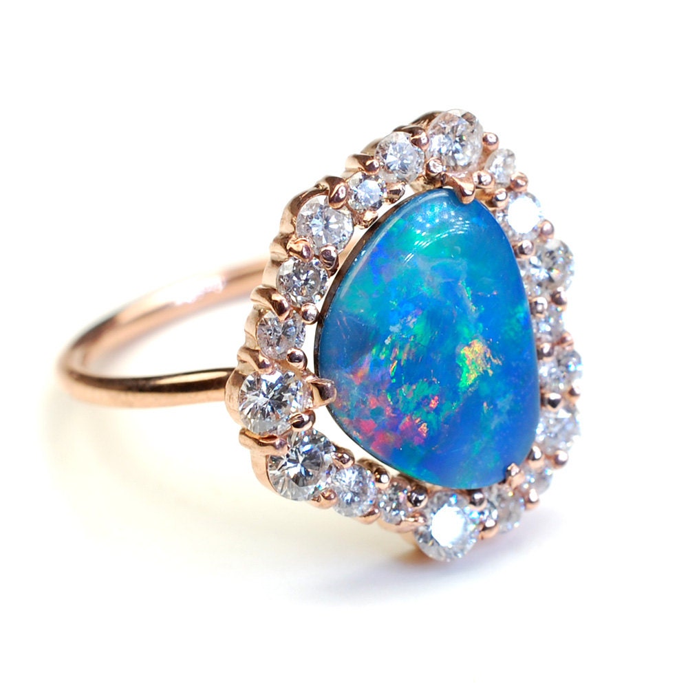 Genuine Opal Engagement Rings