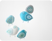 blue turquoise teal mobile for baby boy