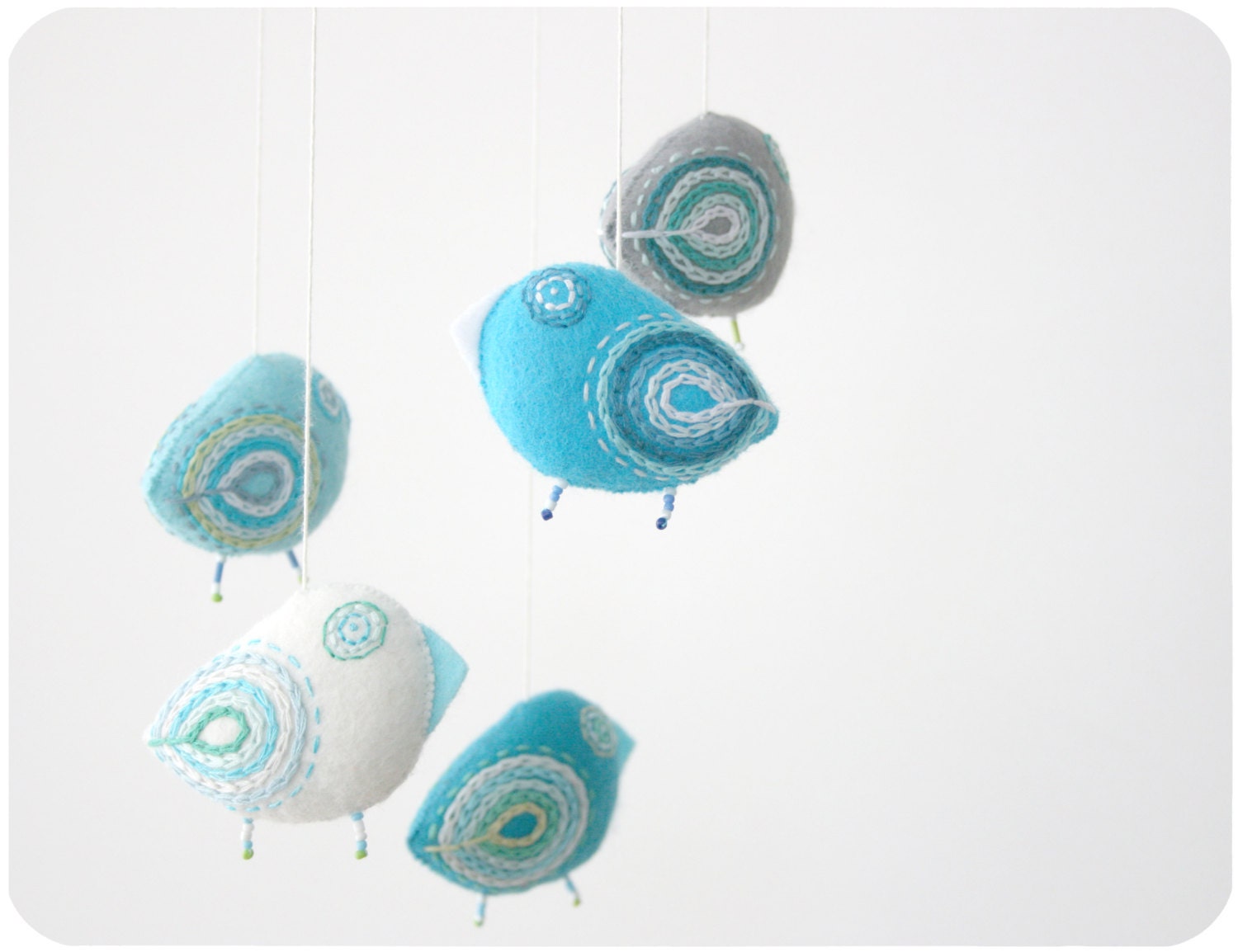 blue turquoise teal mobile for baby boy