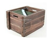 Wooden File Crate Wood Filing Box Office File Storage & Organization Custom Personalization Available