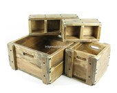 Wood Crates Wooden Boxes Rustic Wood Totes Matching Set of 4 Rustic Decor Accessories