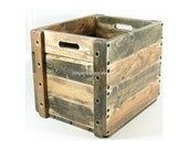 Wood Crate Wooden Box Table Furniture Storage with Two Toned Finish