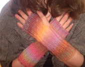Finger Free Mitts - Fingerless gloves in 'Tequila Sunrise' - theKnitChix