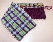 Purple Plaid Crayon Roll