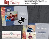 SALE It's a Guy Thing Graduation Announcement No. 2- photo templates on WHCC, Miller's Lab and ProDigitalPhotos Specs