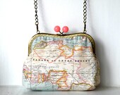 World map print hand bag,clutch