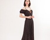 30% OFF - 1940s Dress - 40s Dress - Peachy Pink Polka Dots