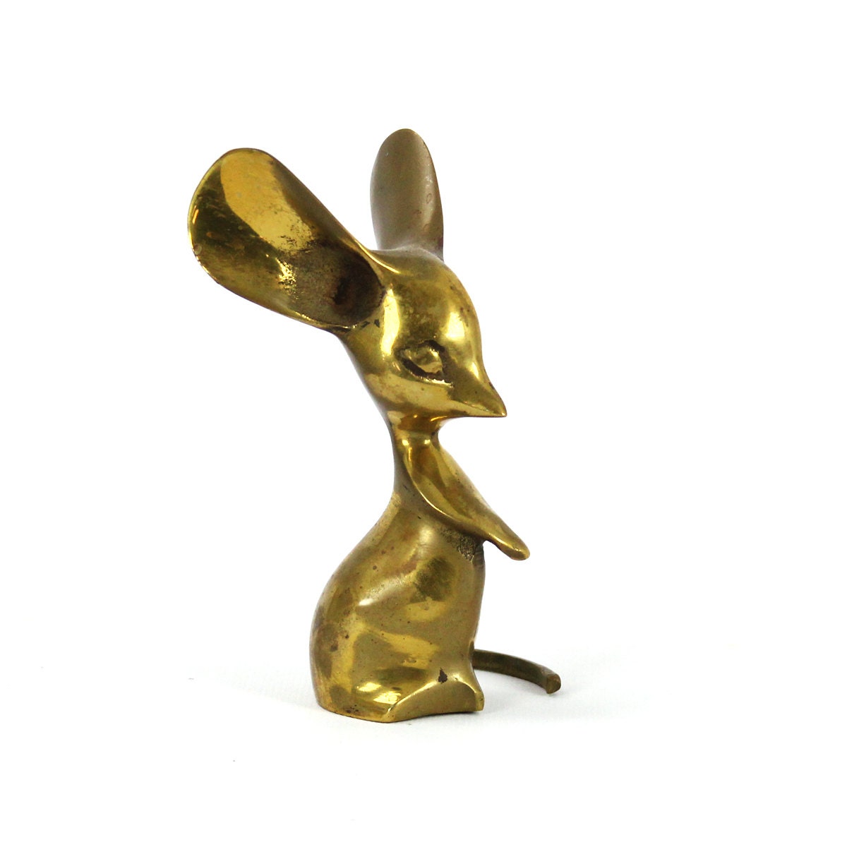 vintage small brass mouse figurine