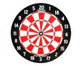 vintage red and black dartboard