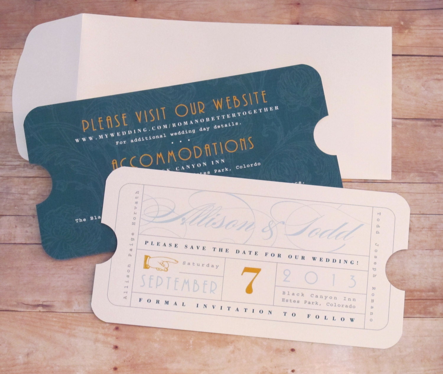 Vintage Ticket - Save the Date