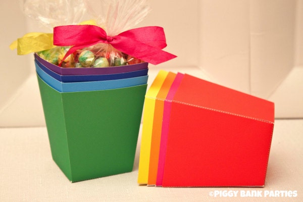 Solid Rainbow Treat Favor Box Package - DIY Printable PDF Il_170x135
