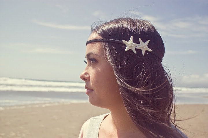 Double Starfish Headband White Starfish Headband Mermaid Headband Starfish Hair Accessories Mermaid Hair Accessories Cute Adorable Dreamy