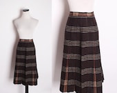 Vintage 1960s Plaid Tartan Pleated Skirt / Vintage Skirt / Skirt / Kilt  / Brown / Pleats / Tartan /  Fall Fashion / 1310