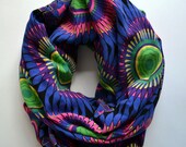 INFINITY SCARF -  Circle Scarf - Cotton Scarf - Multicolor Spring Summer Scarf - Spring Fashion - Blue Pink Green Scarf