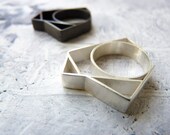 RING sterling silver contemporary jewelry geometric - Angular Collection
