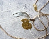 PENDANT sterling silver and gold plated brass contemporary jewelry nature - Flora Collection