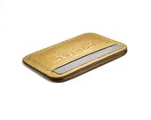 RETROMODERN aged leather Credit Card wallet - - SAND