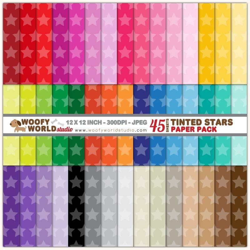 Stars Pattern - INSTANT DOWNLOAD - Digital Paper Mega Pack - WP403C17a