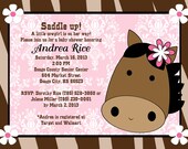 Cowgirl Baby Shower Invitations, Country Western Horse Baby Shower Invitation, Printable or Printed Il_170x135
