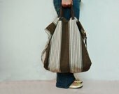 Simple Canvas Tote Oversized Hand Bag Leather Handles