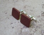 Mahogany  Wood Cuff links, Gift Box ready - 919