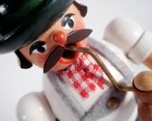 EAST GERMAN Wooden Incense Smokerman 60s Folky Pipe Smoking Trumpet Guy