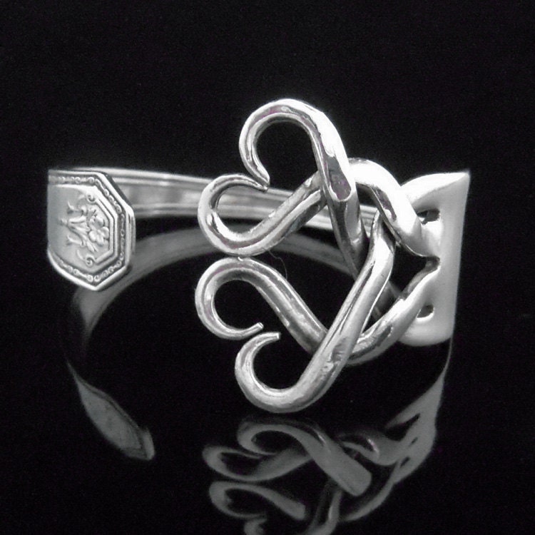 Silver Fork Bracelet in Original Weaving Hearts Design