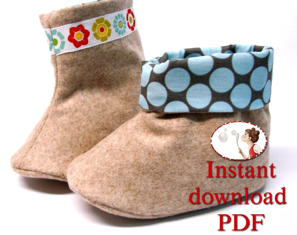 Sewing Pattern. Baby Boots. PDF file. Baby shoes. Baby booties. Instant download