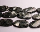Larvikite - black labradorite - 40mm by 20mm beads - 4 pcs -  A quality