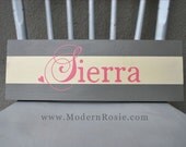 Nautical Stripe Custom Name Sign - Hand Painted Sign