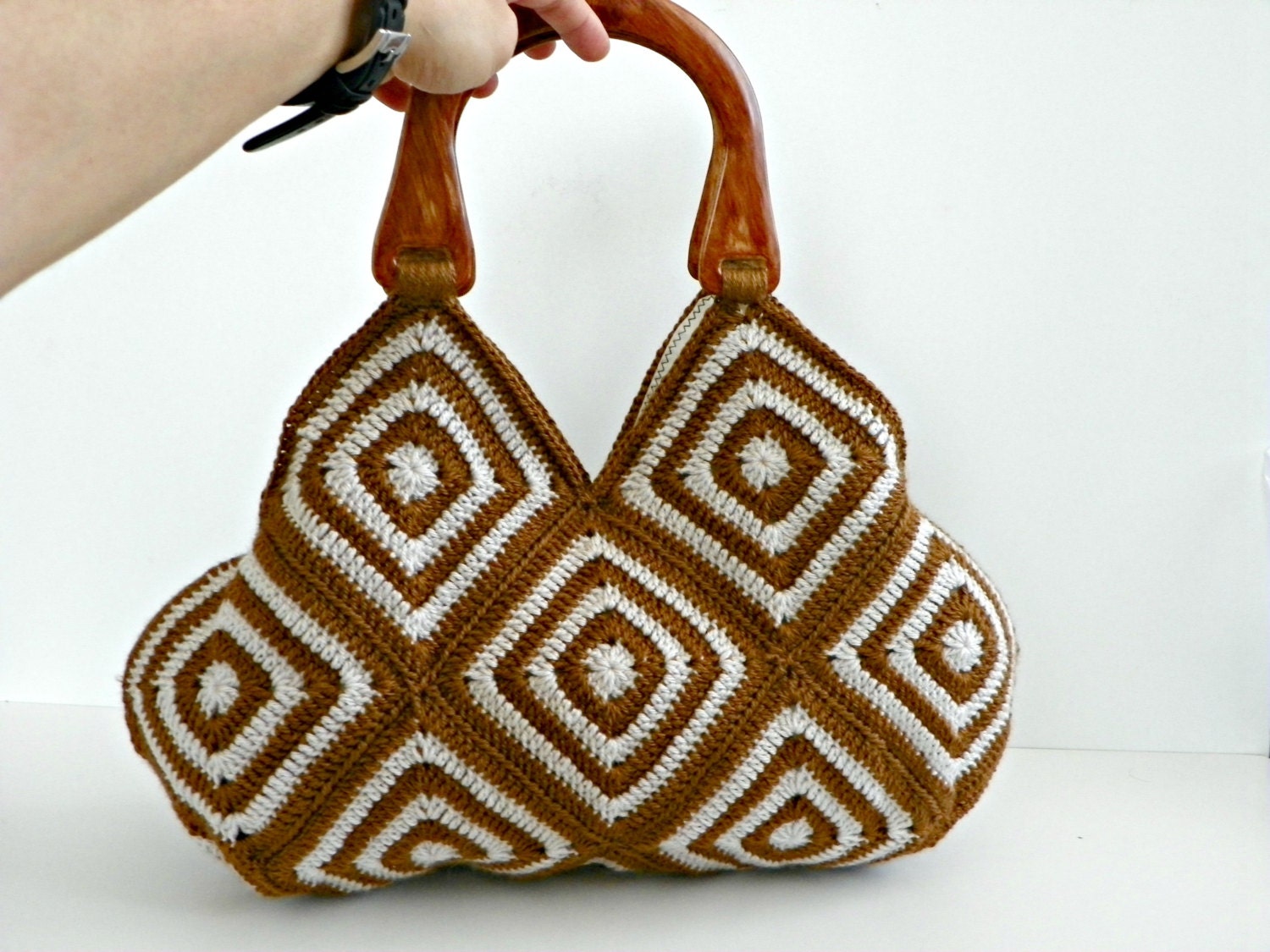 Crochet hand bag, granny square, fall autumn fashion, Striped Crochet bag, Summer Bag Afghan Crochet Bag, Handbag gift idea