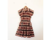 1940s-1950s WHIMSICAL nature cotton dress