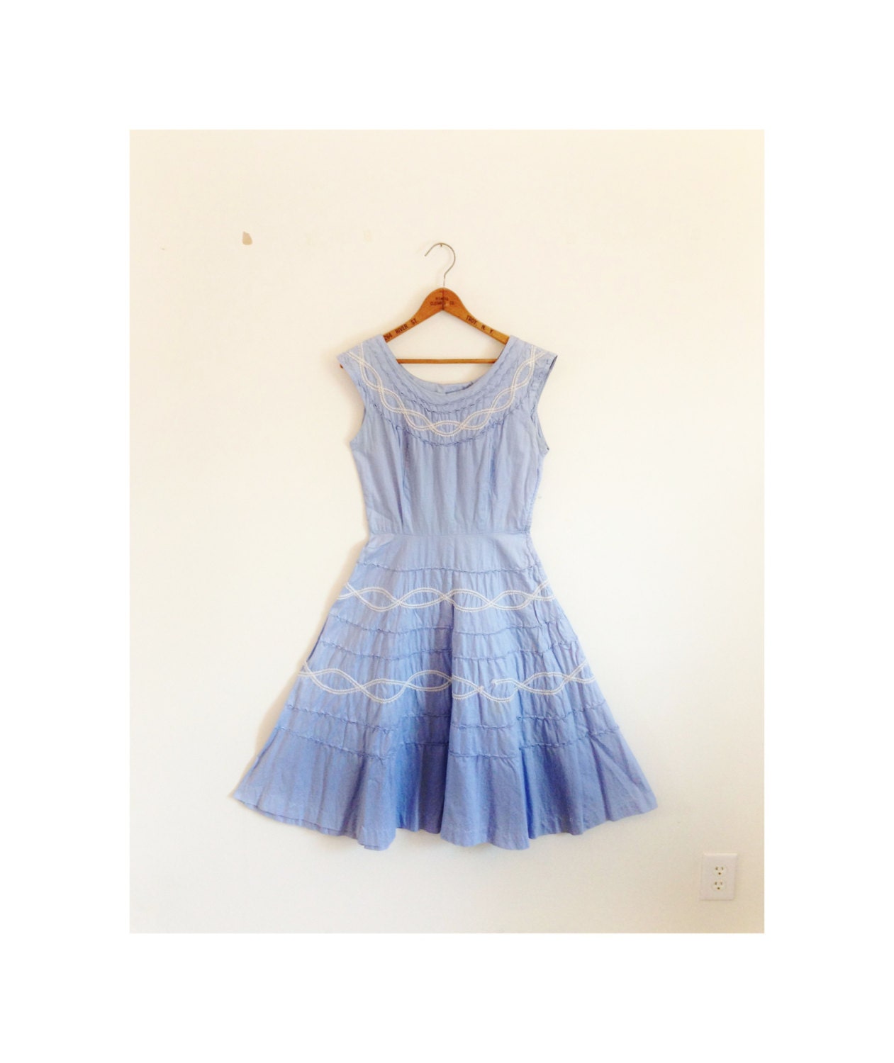 1940s-1950s LOVELY cotton swing dress