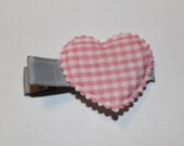 Pink Heart Hair Clippie/non slip