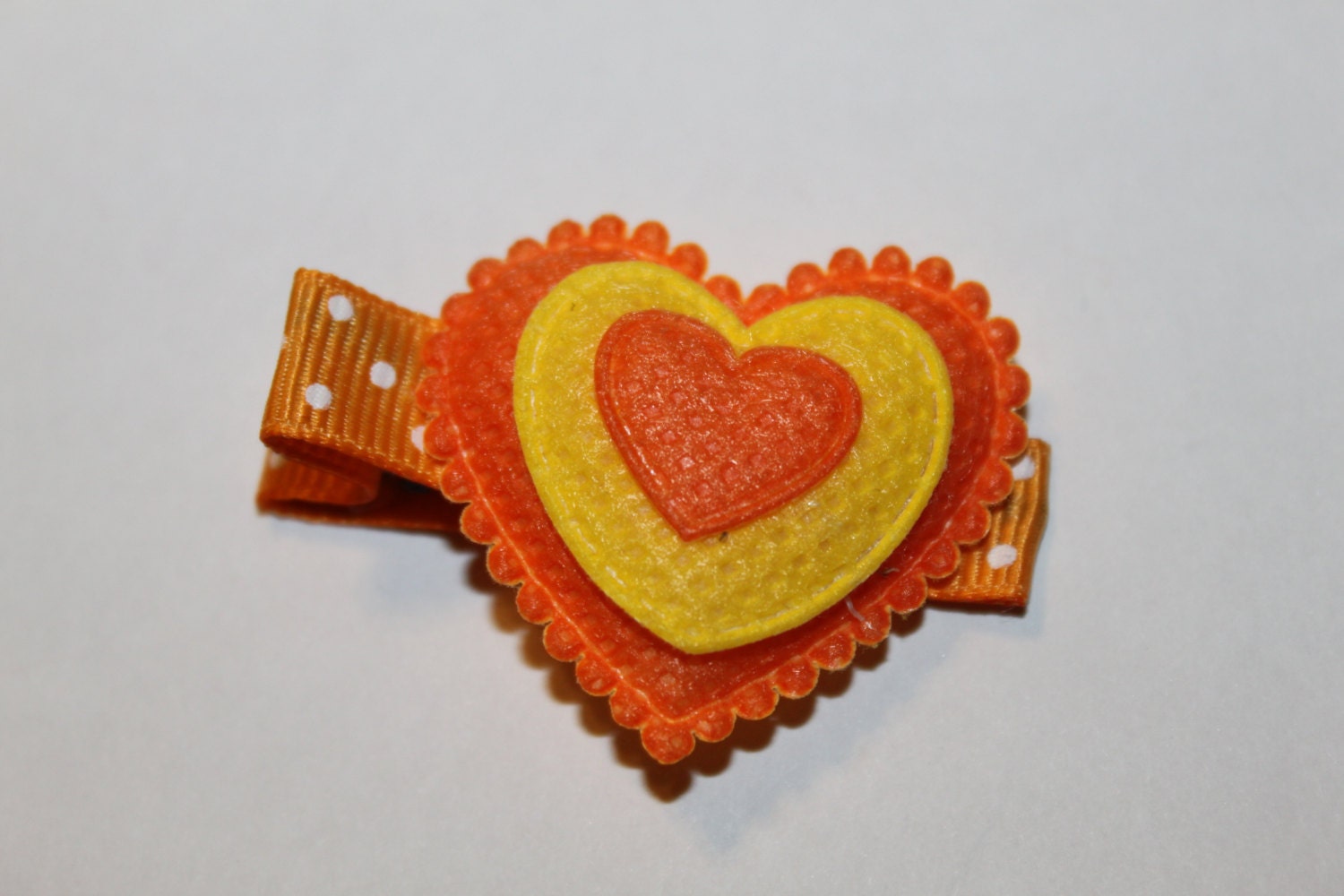 One Dollar Heart Hair Clippie/non slip/infant/toddler/girl