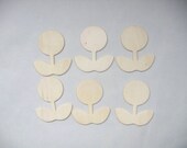 Circular Flower Shaped, Unfinished Wood, Cutouts, Crafting Supplies, DIY, Lot of Six