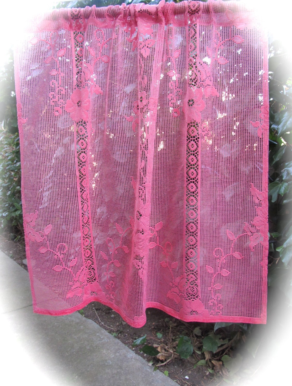 Rose Lace Curtain, French Kitchen Curtain